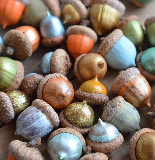 Fall painted acorns