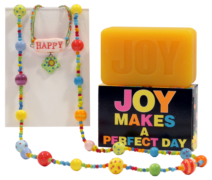 Colorful jewelry and soap gift set