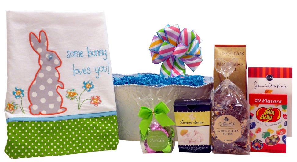 Tea Towel Easter Gift Basket