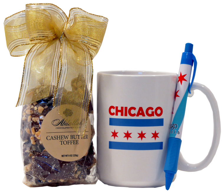Chicago themed mug and toffee gift set