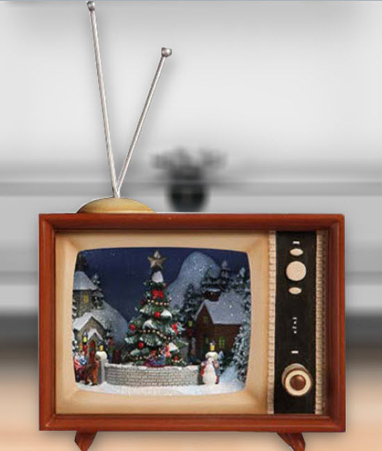 Retro TV musical Christmas Village