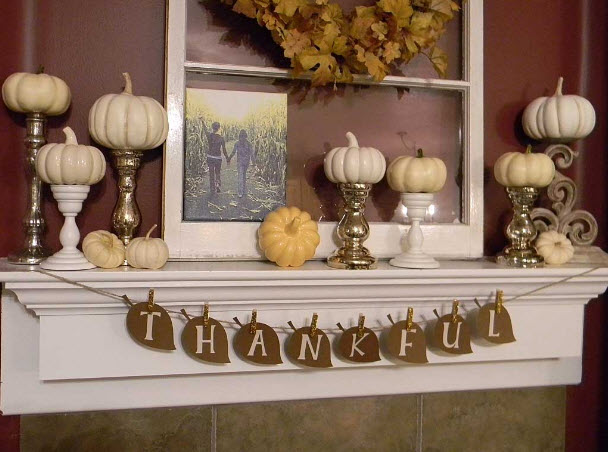 Fall mantel and shelf decor