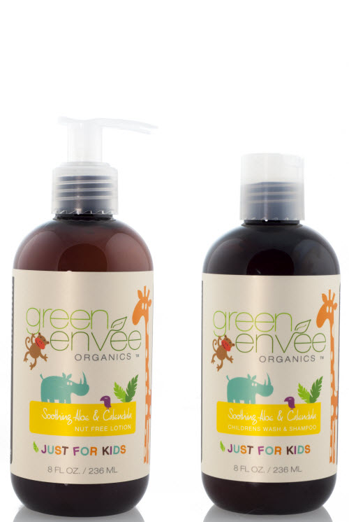 Green Envee Organics baby bath gift baskets