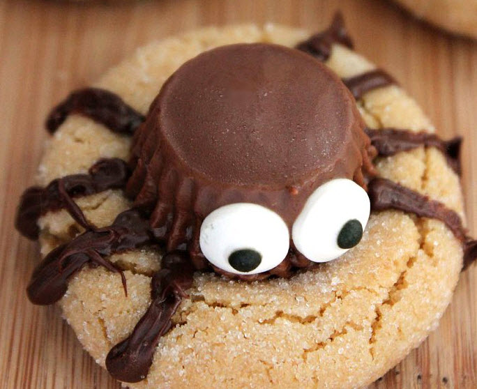 Peanut butter spider cookies