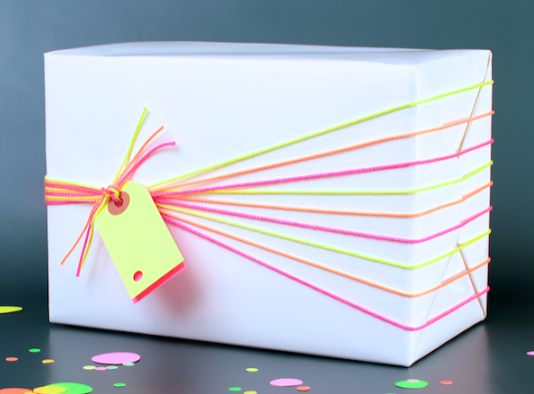 Neon gift wrapping ideas